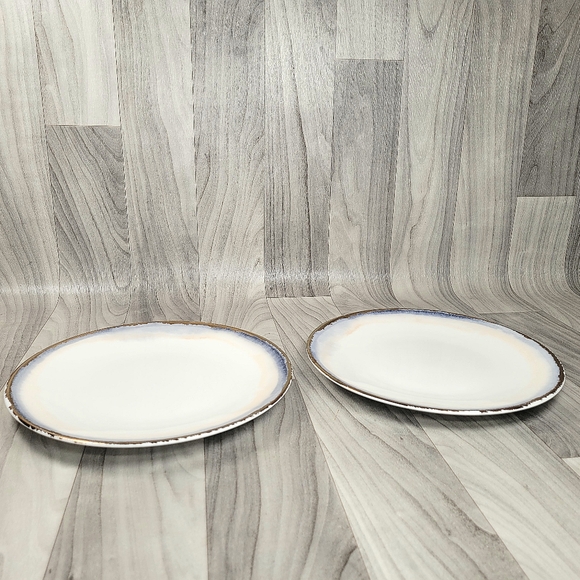 Lenox Summer Radiance Dinner Plate LOT of 2 Durable China  Blue Gold 11" - Picture 3 of 9